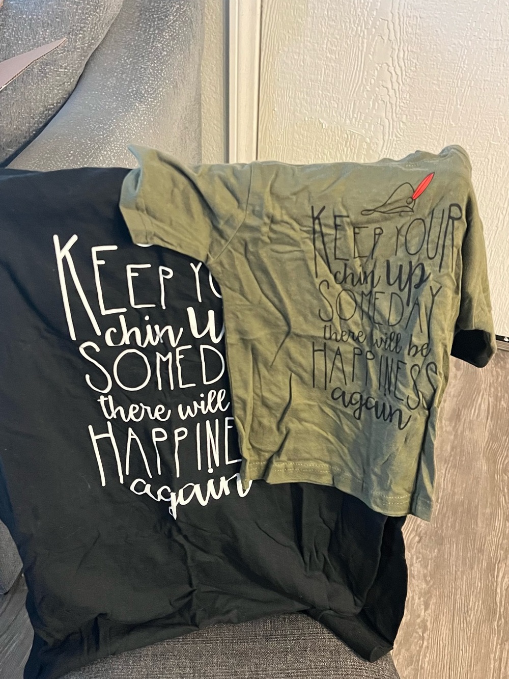 Disney Olive Green Kids Graphic Tee with Positive Message